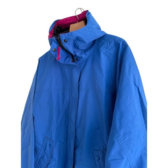 Vintage EDDIE BAUER Women's Sz L Blue Pink Gore-Tex Hooded Jacket - Picture 2 of 12